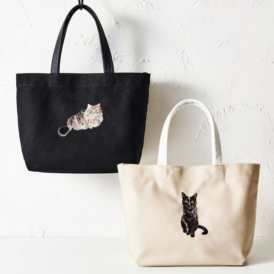 オーダーメイド うちの子刺繍ミニバッグ|愛猫・愛犬写真刺繍トートバッグ オリジナルカスタマイズ