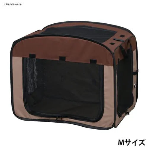 折りたたみペットソフトケージ|PVC 加工・汚れ拭き取り可能|車載用シートベルト固定対応|災害緊急・外出・来客対策用|メッシュファスナー・側面扉付き
