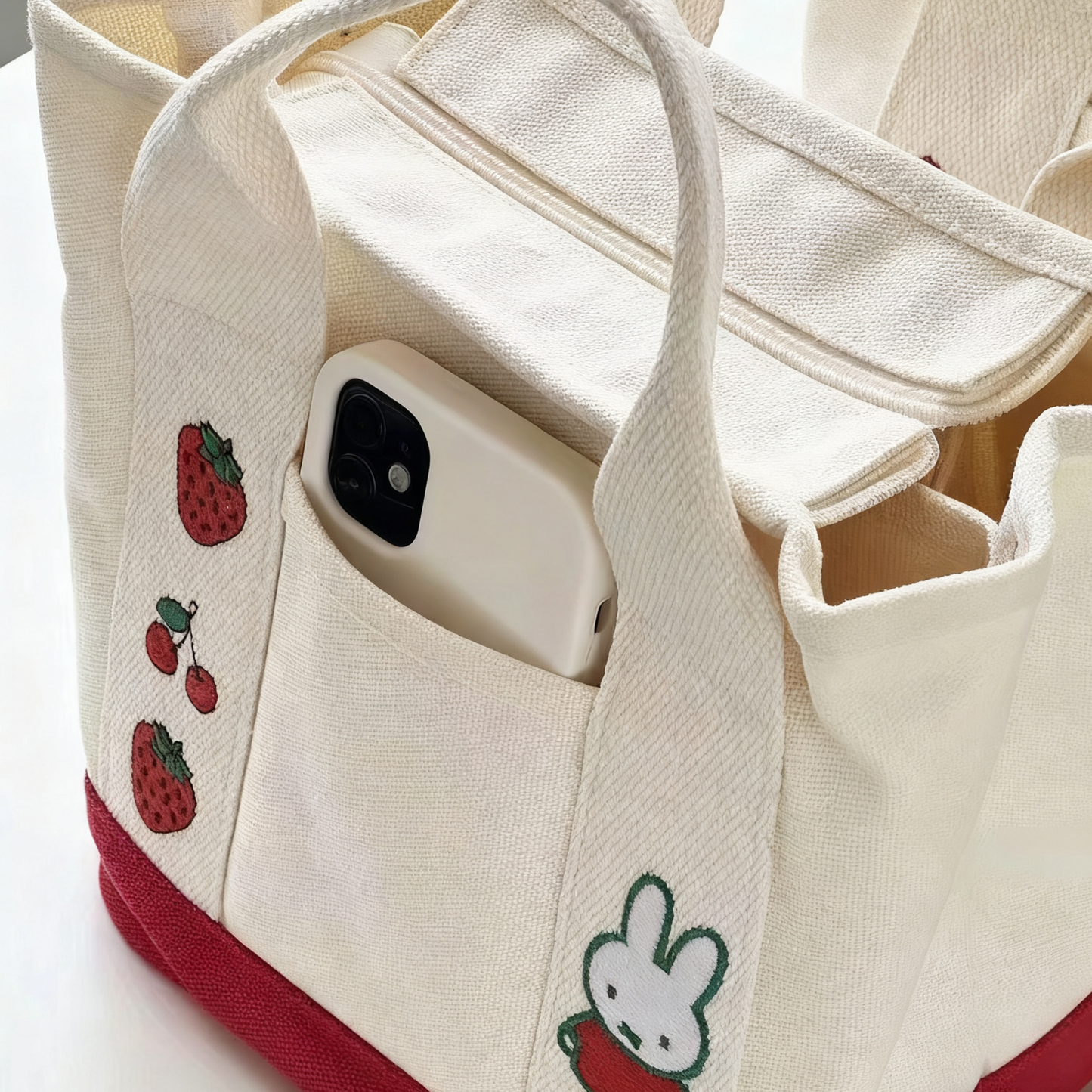 オーダーメイド刺繍キャンバストートバッグ カスタマイズ可能 可愛いデザイン 日常使い・ギフトに最適