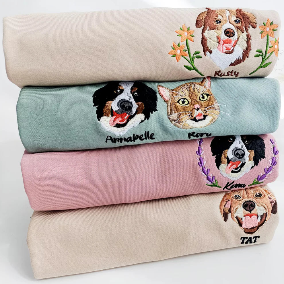 【Pawlistyle 刺繡 】カスタム刺繍のペットのスウェットシャツ