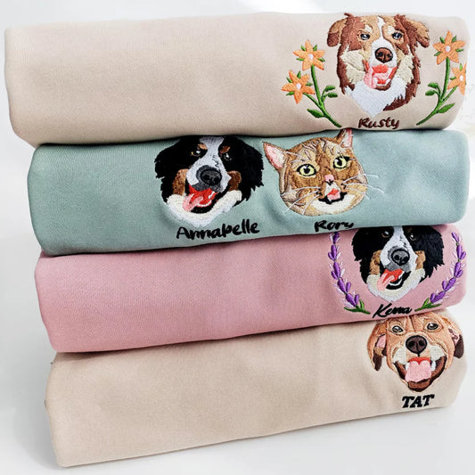 【Pawlistyle 刺繡 】カスタム刺繍のペットのスウェットシャツ