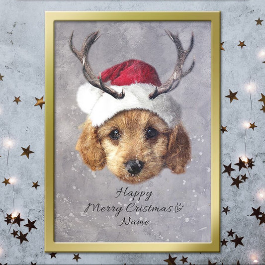🎄【PAW&ART クリスマスエクスクルーシブ】オーダーメイドサンタ & トナカイペットアート額縁 クリスマス限定