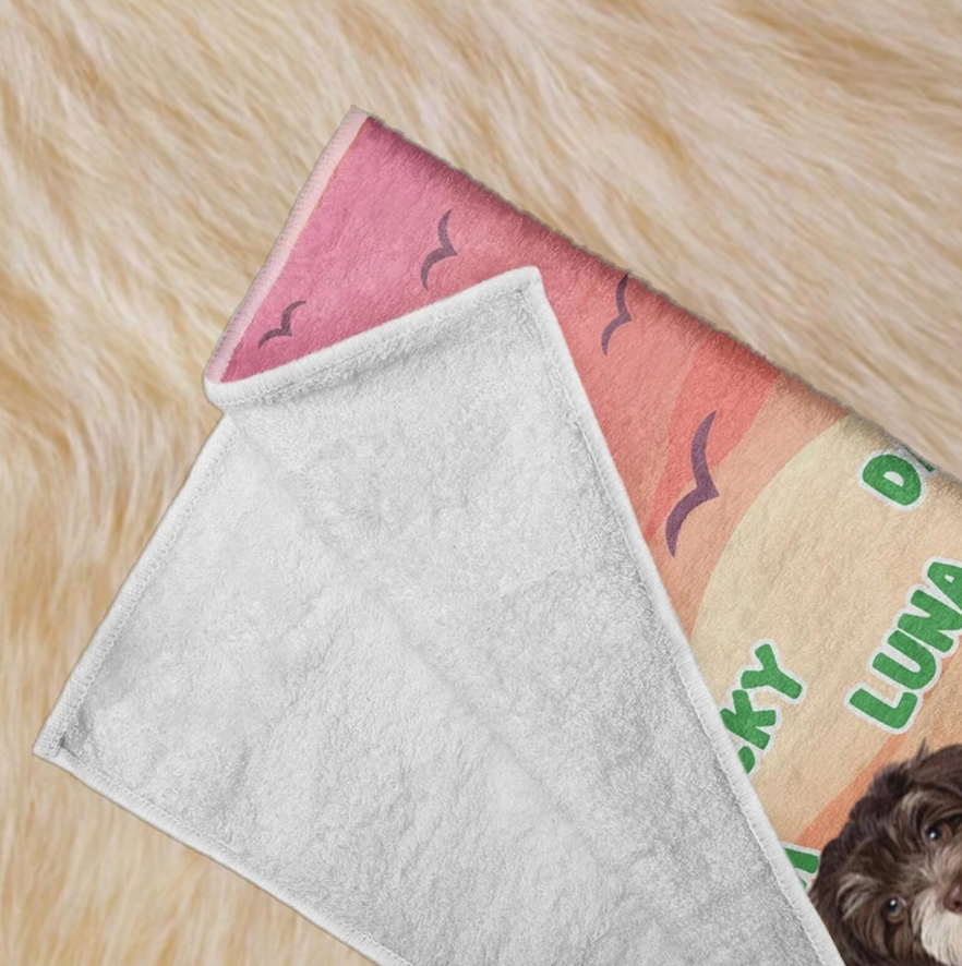 「ハワイの夕日」テーマ フォトカスタムビーチタオル