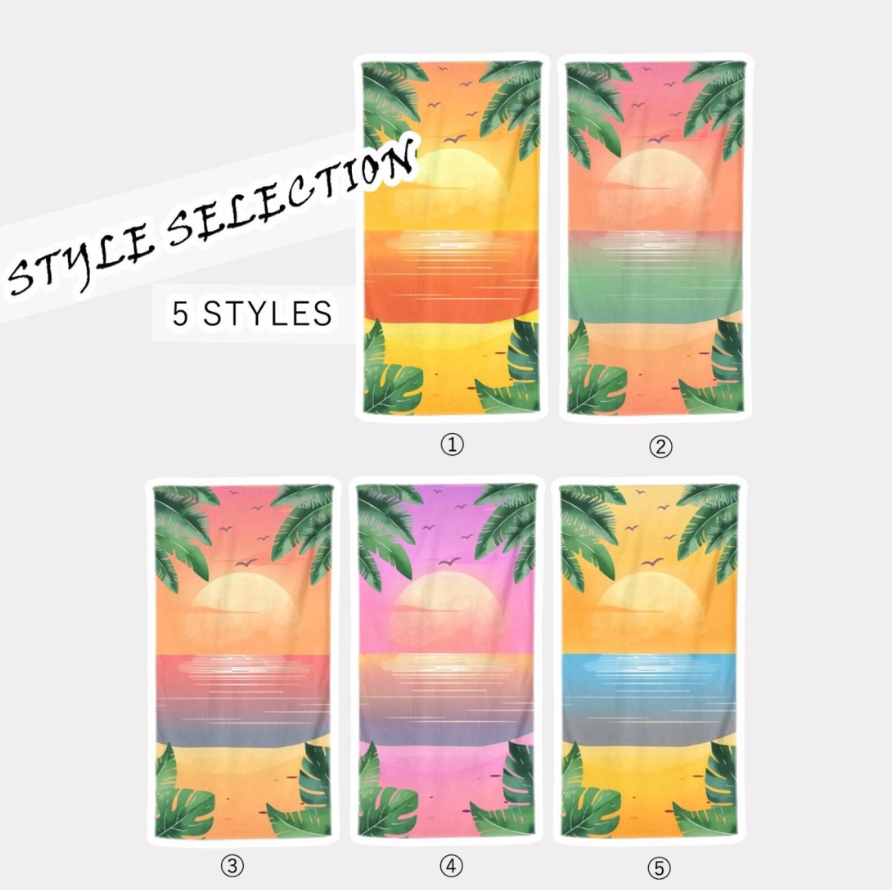 「ハワイの夕日」テーマ フォトカスタムビーチタオル