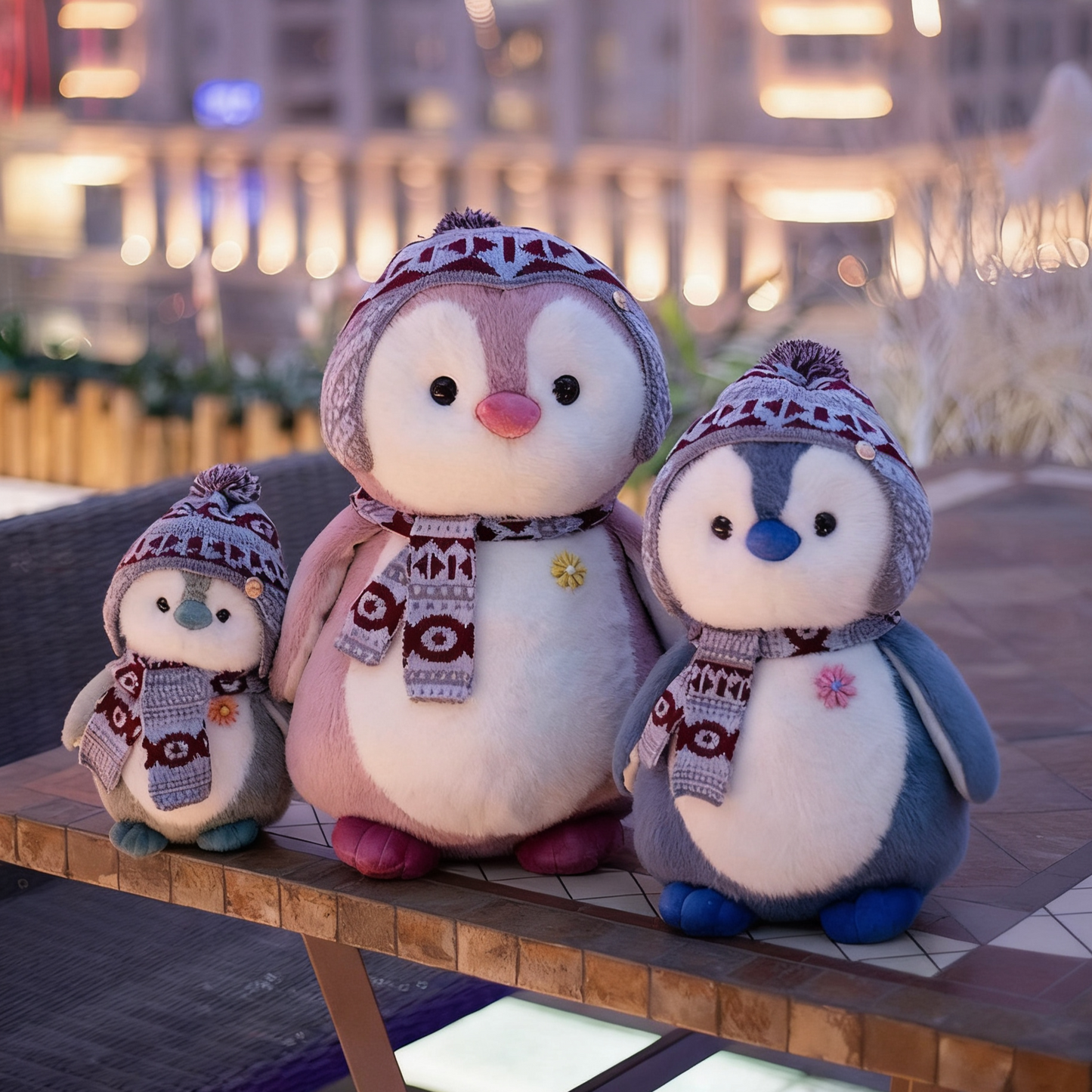 ペット用ペンギンぬいぐるみセット【4 種類の構成・4 色選択可】