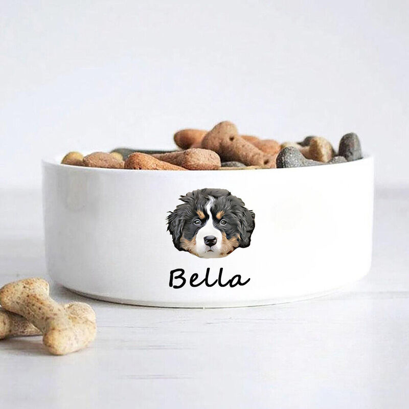 🌟【Pawlistyle オリジナル】愛しいペットの名前と笑顔が宿る、シンプルなペットフードボウル