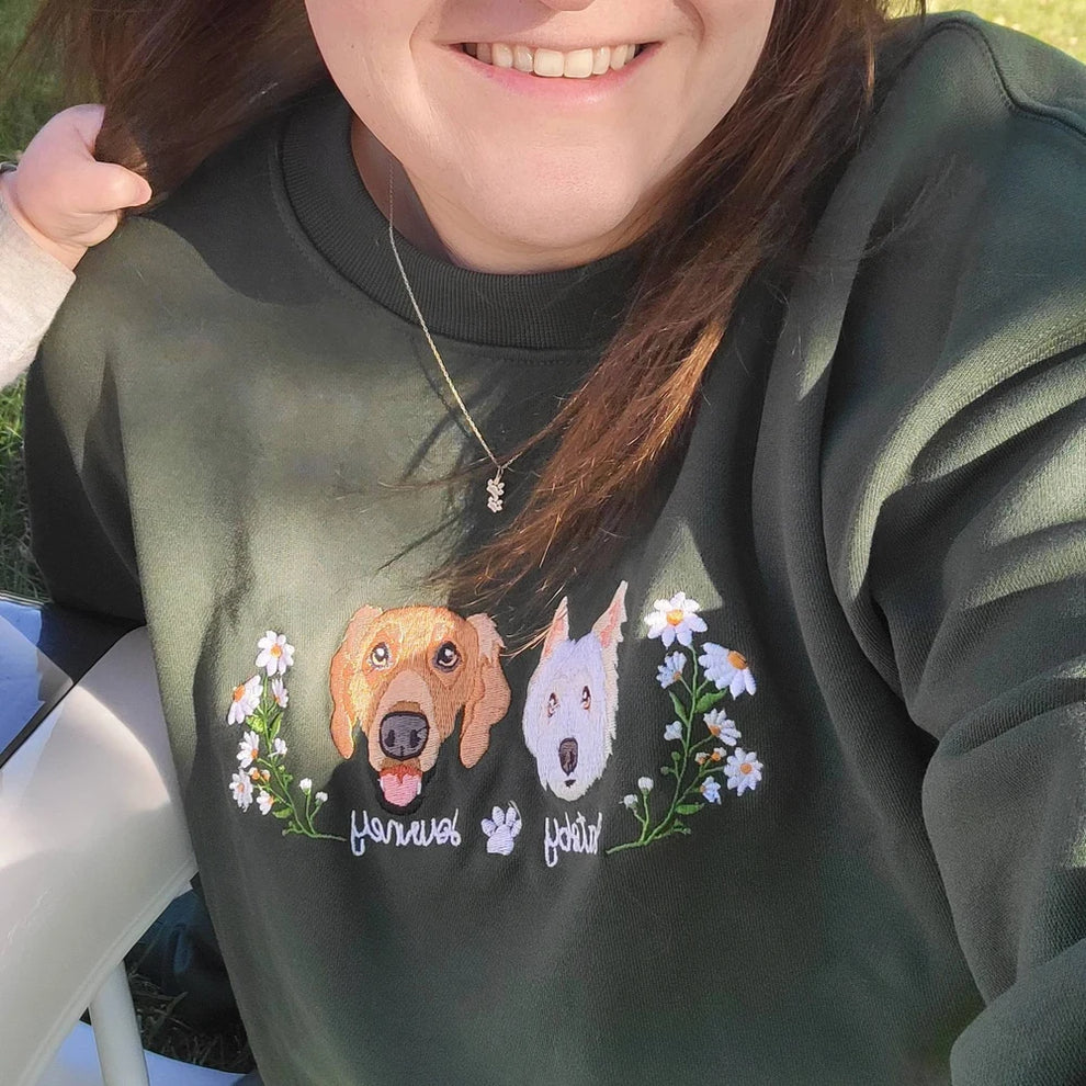 【Pawlistyle 刺繡 】カスタム刺繍のペットのスウェットシャツ