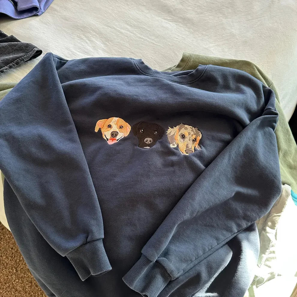 【Pawlistyle 刺繡 】カスタム刺繍のペットのスウェットシャツ