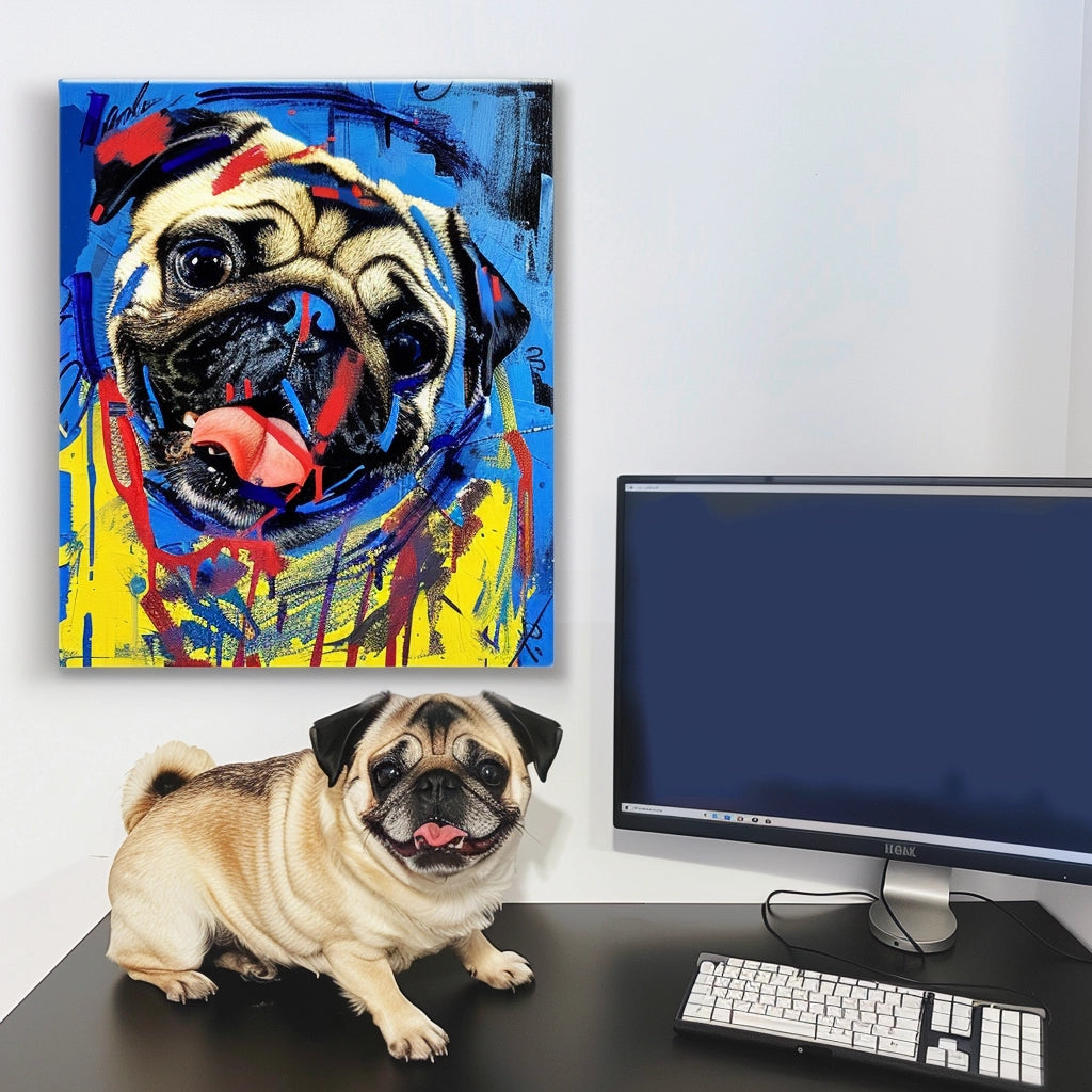 🌟オーダーメイド ペット似顔絵 アートキャンバス 犬猫ポートレート カスタムイラスト