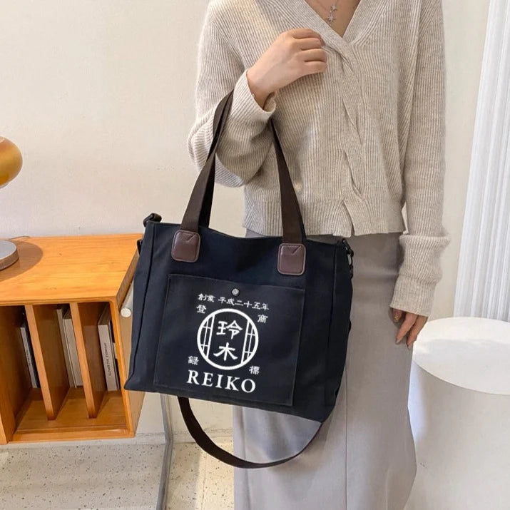 【オリジナルカスタマイズ可能】商店風上質トートバッグ 斜めがけ 2way キャンバスバッグ NEW ARRIVAL