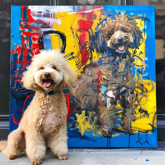 🌟オーダーメイド ペット似顔絵 アートキャンバス 犬猫ポートレート カスタムイラスト