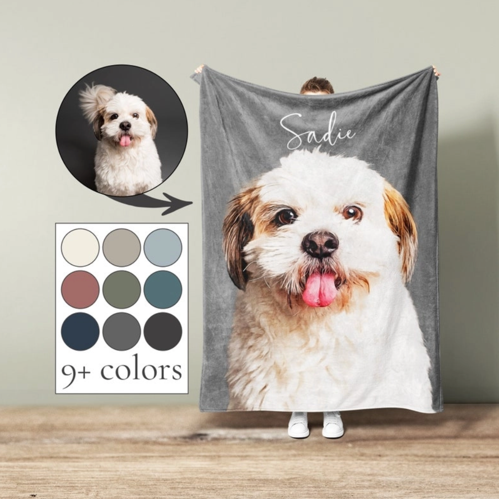 カスタマイズ可能な灰色のペットブランケット