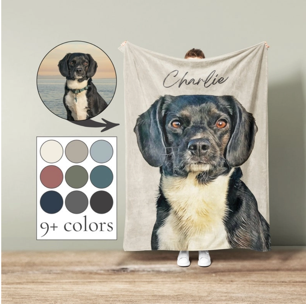 カスタマイズ可能なライトベージュのペットブランケット