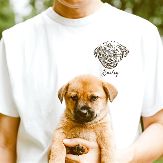 犬/猫/ペット/子供の写真 アバター を入れたカスタマイズされた Ｔシャツ 大きなアバター