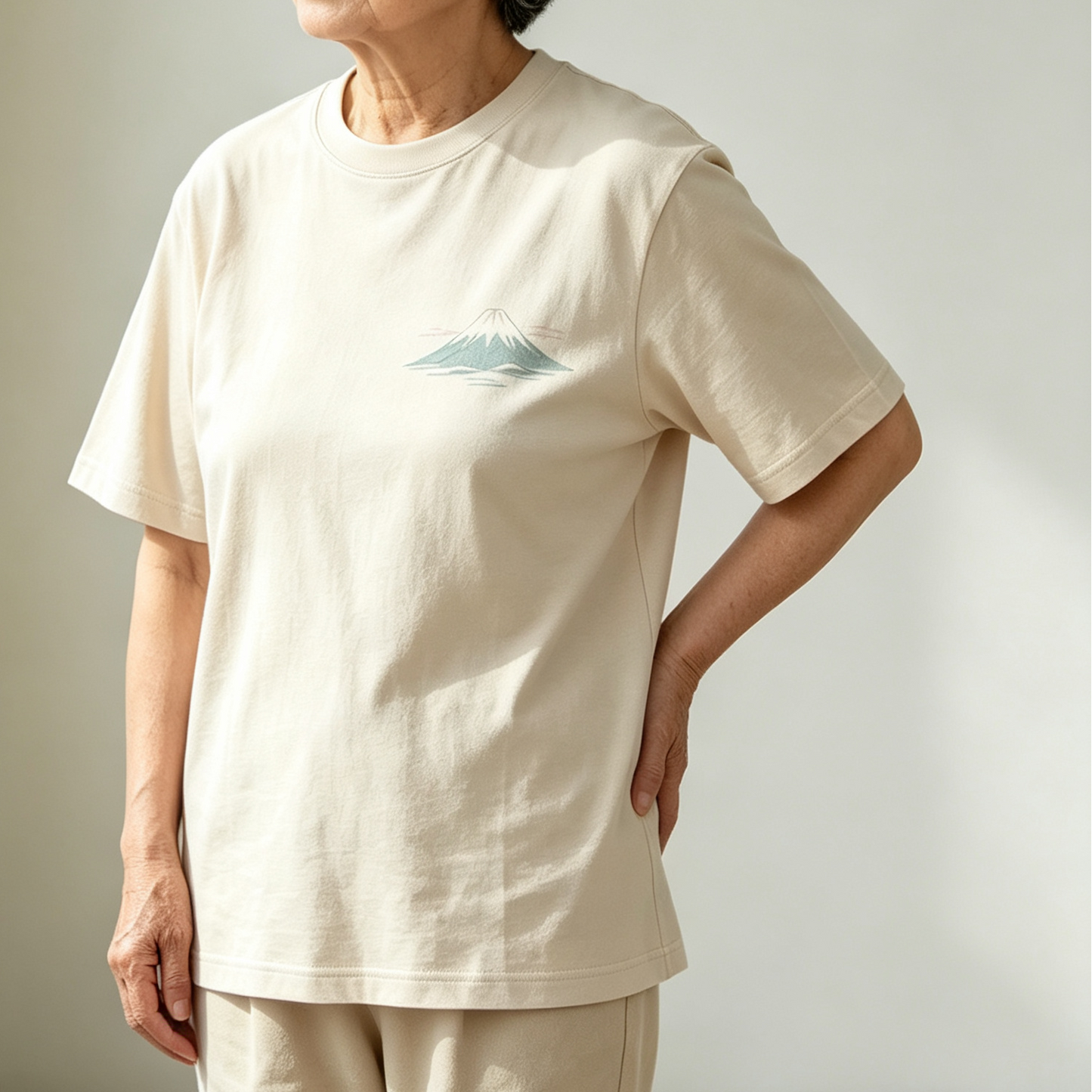 【Pawlistyle 印絵】敬老の日 名入れ プリント Tシャツ | 富士山・藤の花 和风デザイン ギフト プレゼント