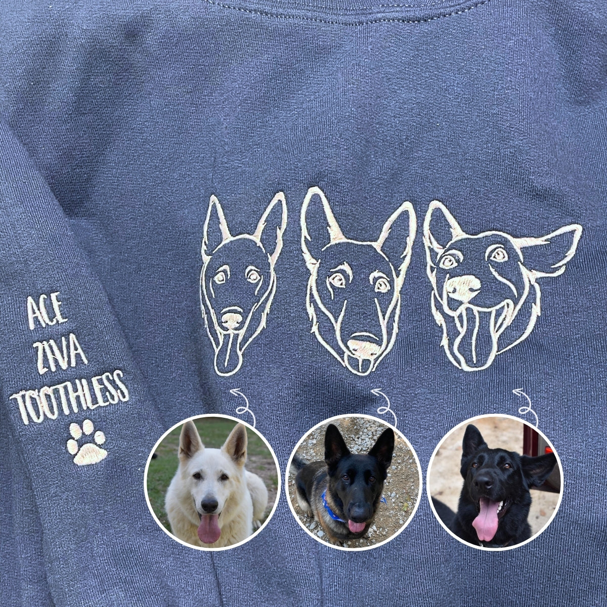 【Pawlistyle 刺繡 】ペット刺繍カスタムウェア T シャツ / スウェット / フーディー 愛宠写真 & 名前入りプレミアギフト