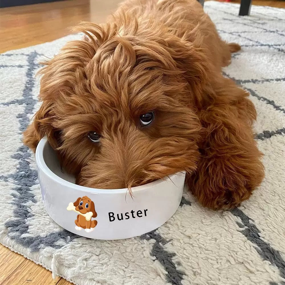 🌟【Pawlistyle オリジナル】愛しいペットの名前と笑顔が宿る、シンプルなペットフードボウル