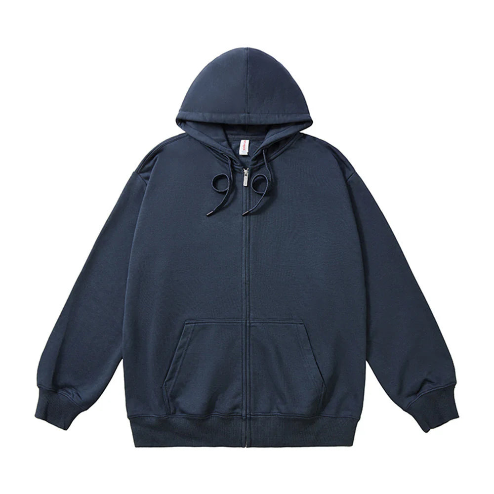 【名前入れ可】秋冬定番 オーバーサイズフード付きスウェットジャケット 男女兼用 5000円以上送料無料