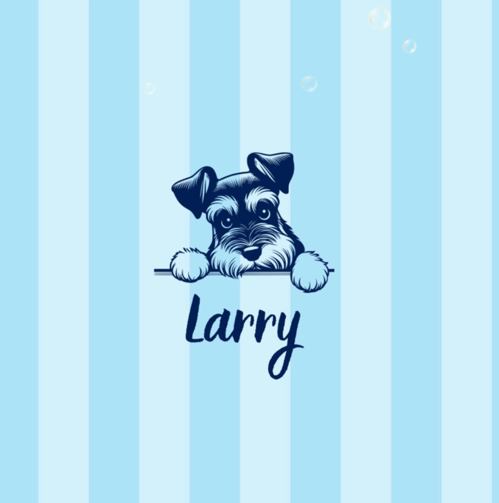 水色のストライプデザイン