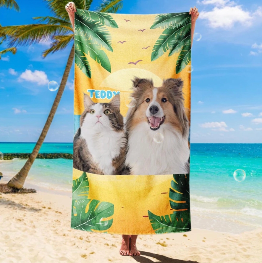 熱帯テーマのビーチタオル
