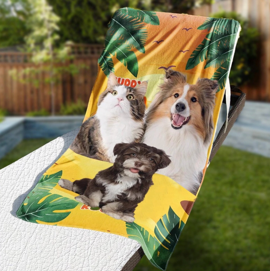 熱帯テーマのビーチタオル