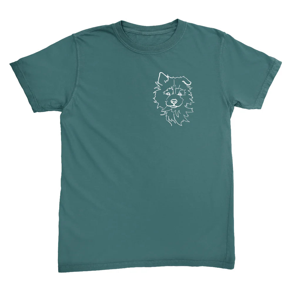 【Pawlistyle 印絵】ワンライン カスタムペットポートレート Tシャツ｜手描き 似顔絵 ギフト オリジナル