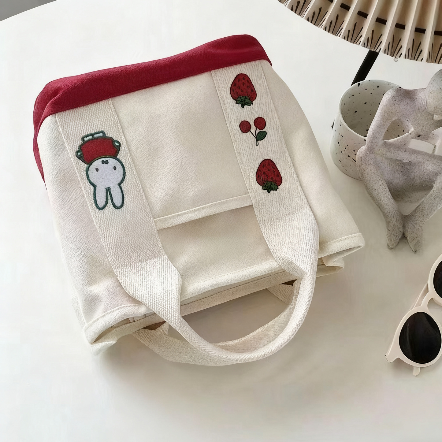 オーダーメイド刺繍キャンバストートバッグ カスタマイズ可能 可愛いデザイン 日常使い・ギフトに最適