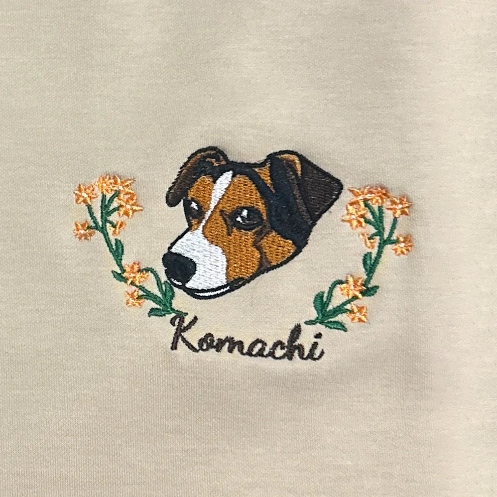 刺繍で写した愛犬 T シャツ カスタムペット刺繍 T シャツ オーダーメイドペット服