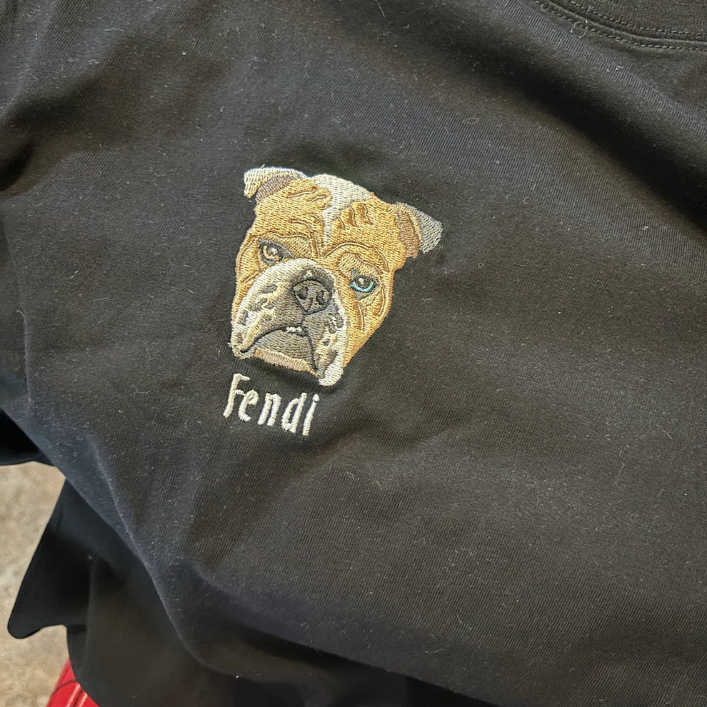【オーダーメイド】愛犬・愛猫刺繍 T シャツ ペット写真カスタム Tee ペット好きに最適なギフト