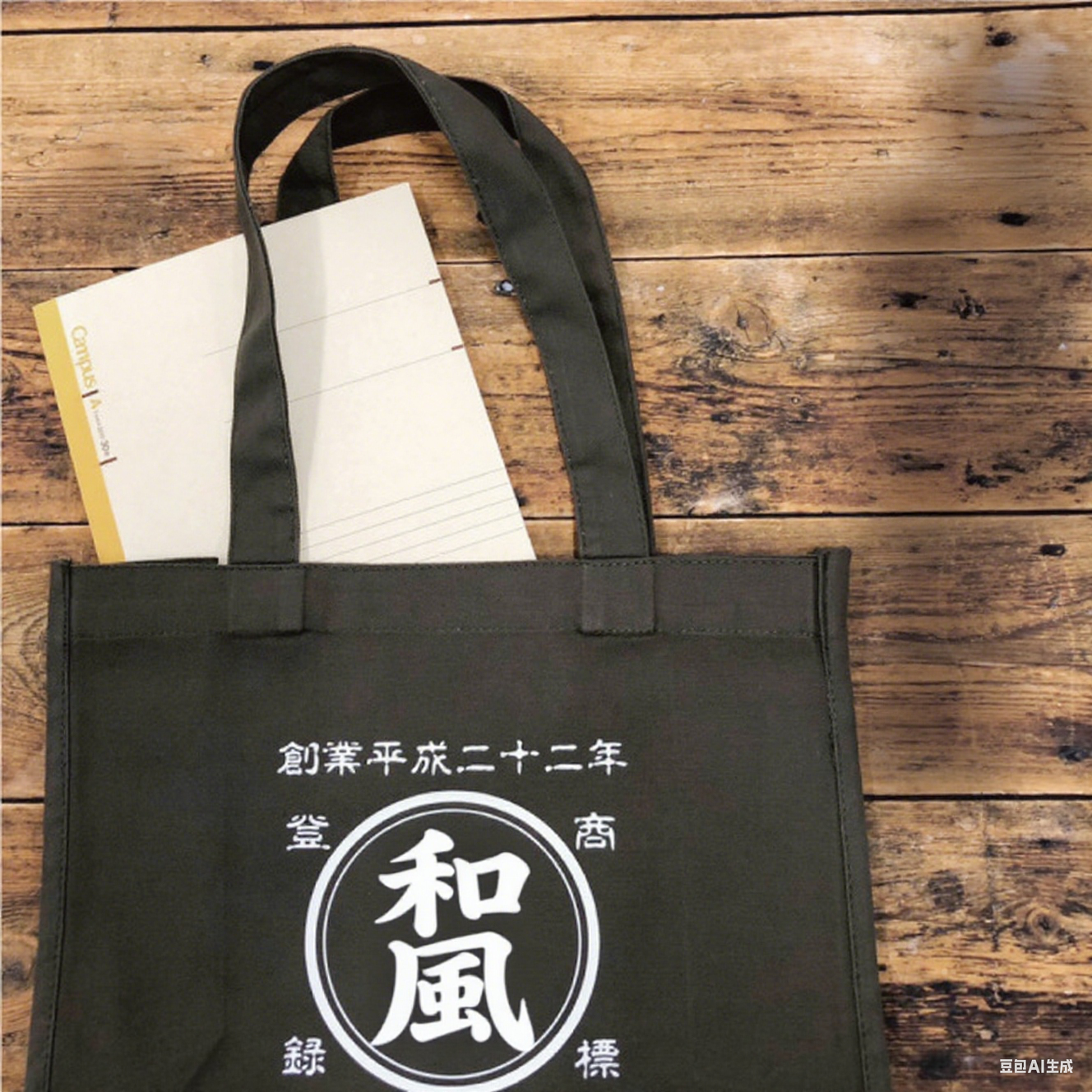 【創業年・誕生日・名前をカスタマイズ可能】帆前掛け風 キャンバストートバッグ 商店風