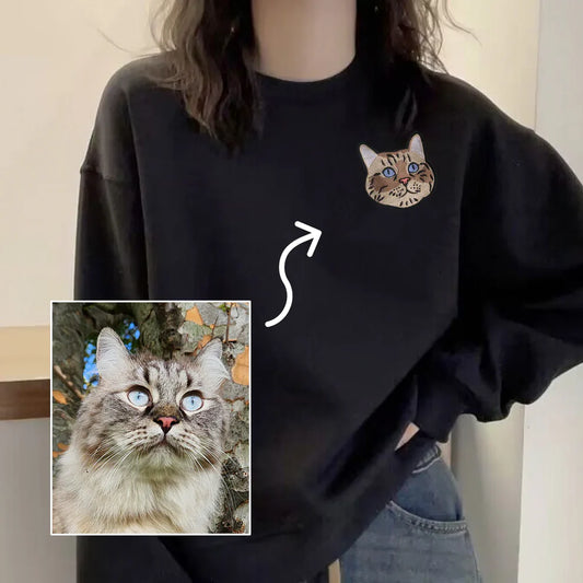 オリジナルペット刺繍スウェット 愛犬・愛猫似顔絵カスタムパーカー ペット好きへのプレゼント最適