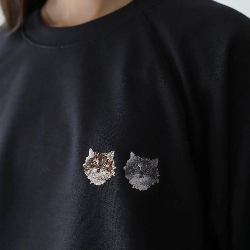 オリジナルペット刺繍スウェット 愛犬・愛猫似顔絵カスタムパーカー ペット好きへのプレゼント最適