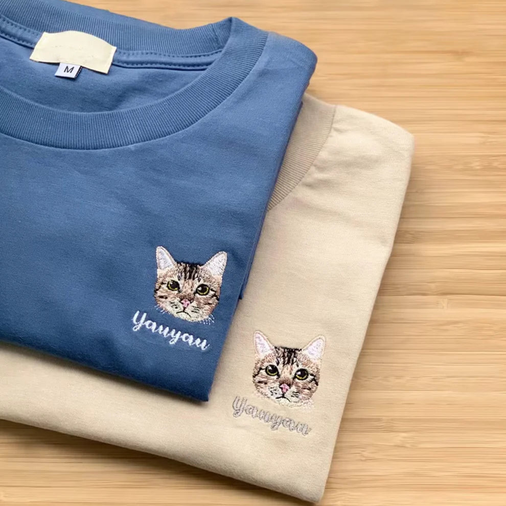 オリジナルペット刺繍スウェット 愛犬・愛猫似顔絵カスタムパーカー ペット好きへのプレゼント最適