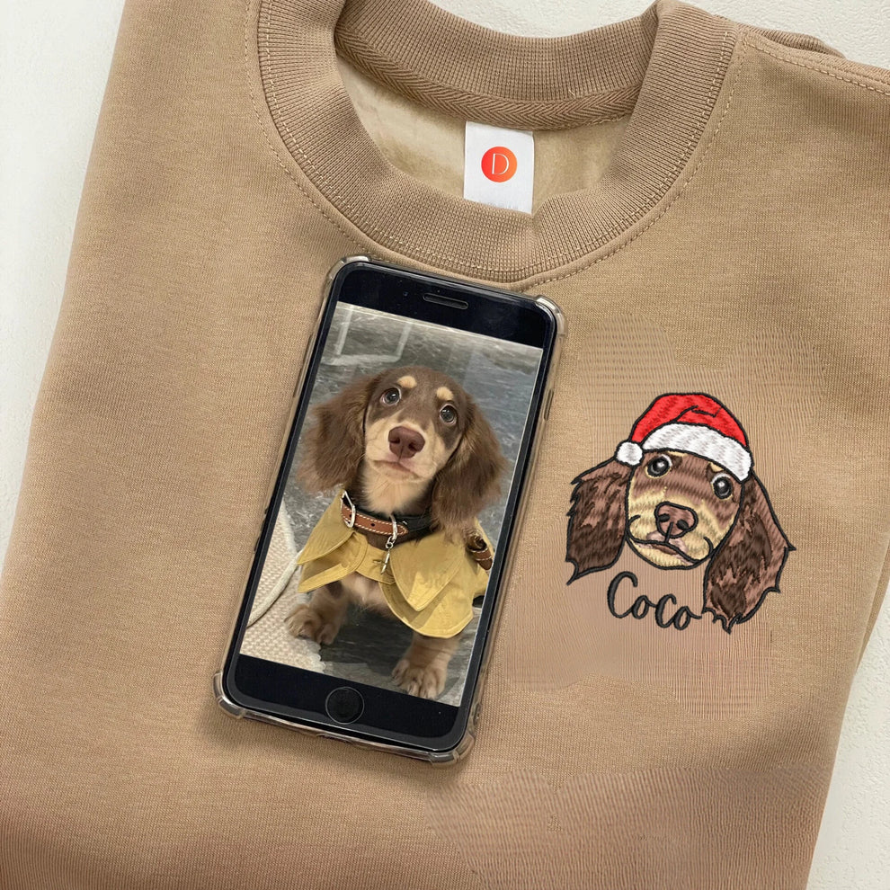 オリジナルペット刺繍スウェット 愛犬・愛猫似顔絵カスタムパーカー ペット好きへのプレゼント最適