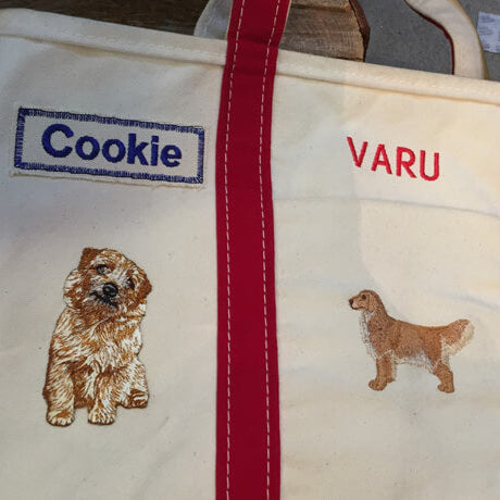 オリジナル刺繍サービス付きトートバッグ カスタマイズ可能
