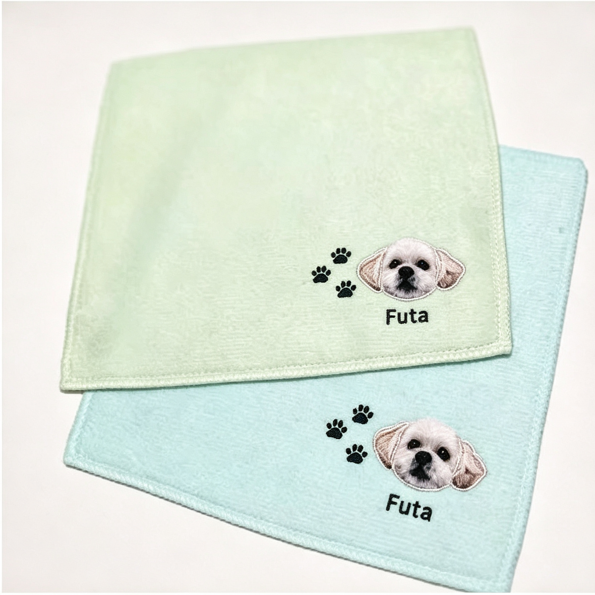 custom‑pet‑portrait‑embroidered‑towel‑white‑square‑handkerchief