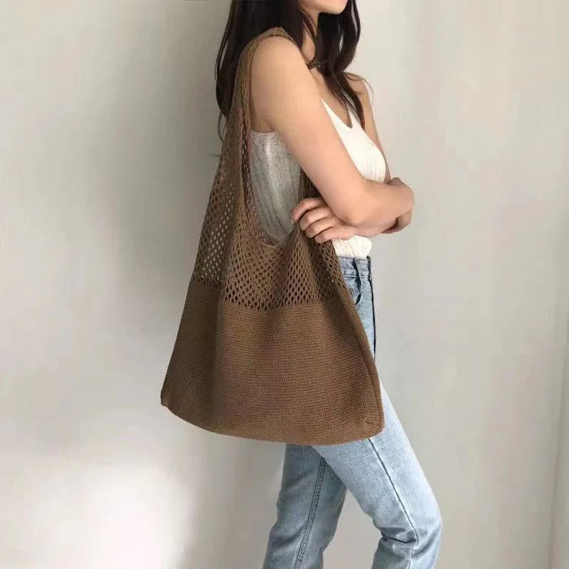 【オーダーメイド】名入れ刺繍ニットトートバッグ カスタムハンドバッグ レディースギフトに最適