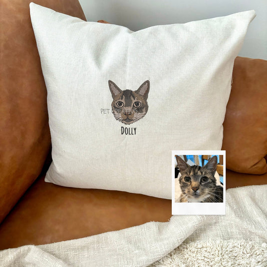 カスタマイズ可能！ペット刺繍クッション 大切な家族の姿を毎日お部屋に