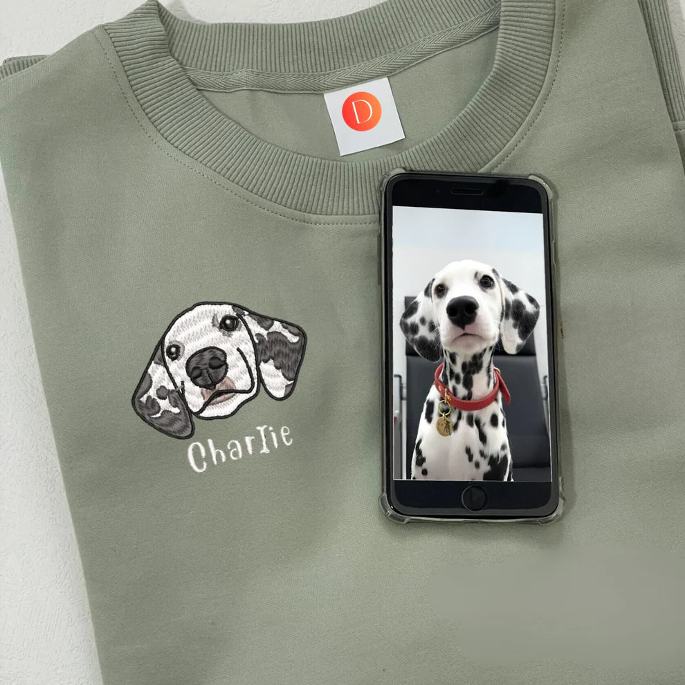 オリジナルペット刺繍スウェット 愛犬・愛猫似顔絵カスタムパーカー ペット好きへのプレゼント最適