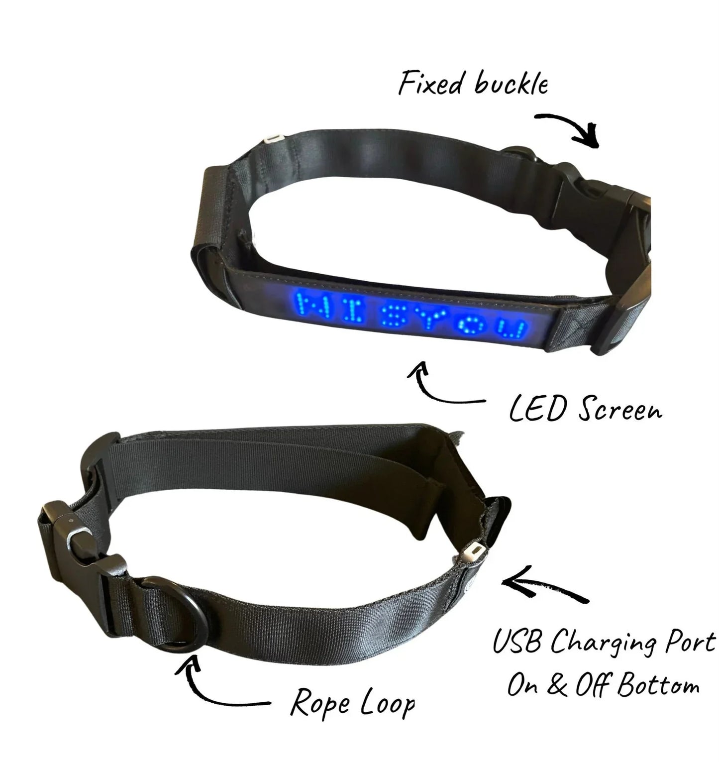 ＬＥＤ犬用首輪 発光効果 青色 USB 充電式
