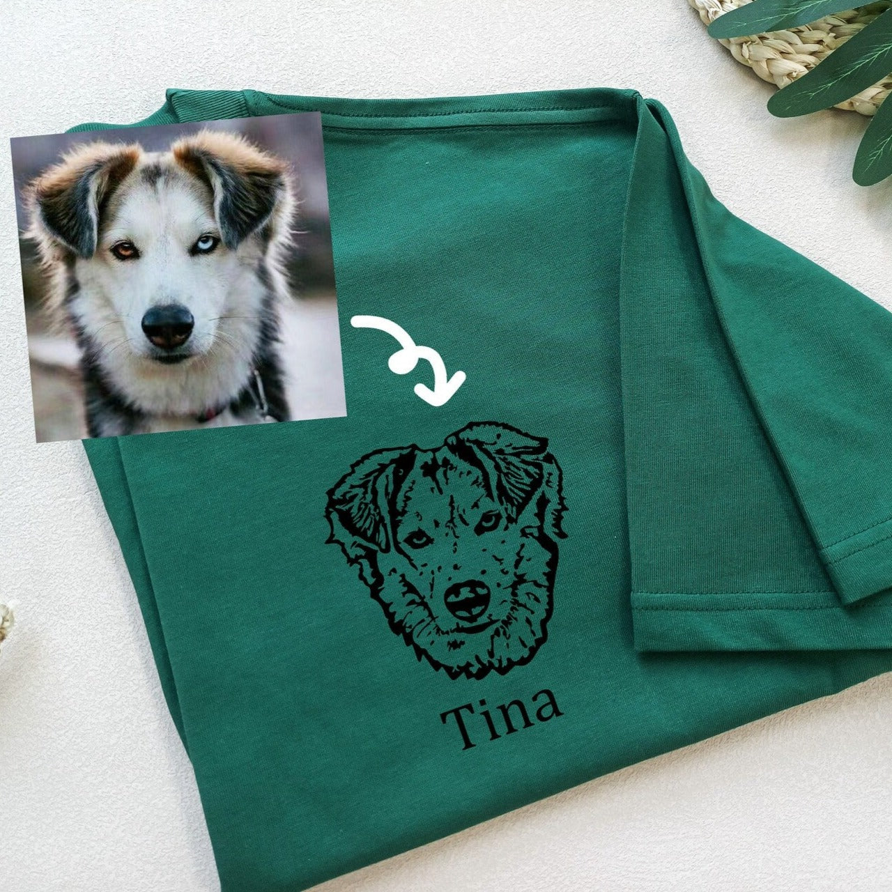 犬/猫/ペット/子供の写真 アバター を入れたカスタマイズされた Ｔシャツ 大きなアバター