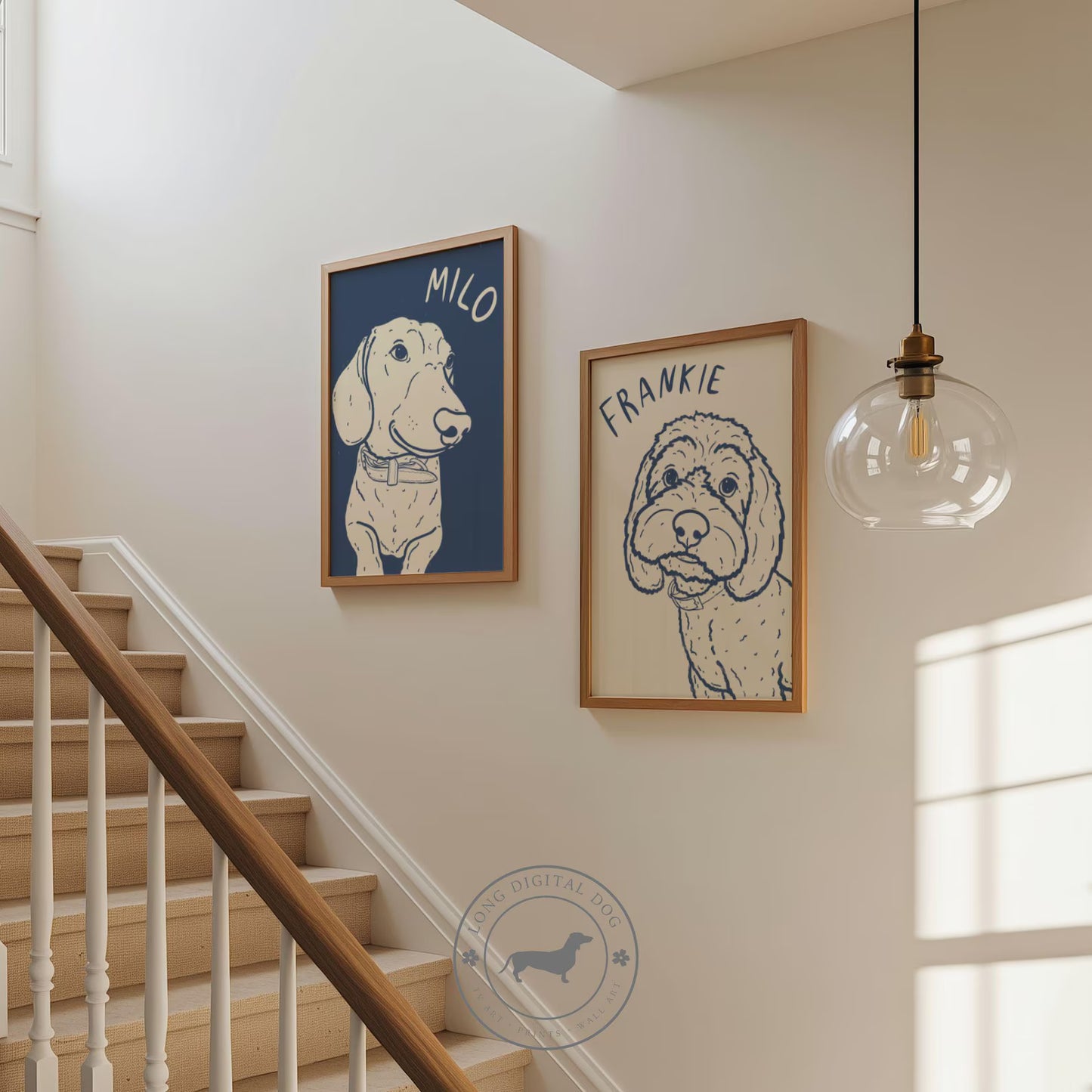 🌟【PAW&ART ミニマルラインドロー】ペット線画 肖像画 オーダーメイド | シンプルでモダンな「うちの子」イラスト