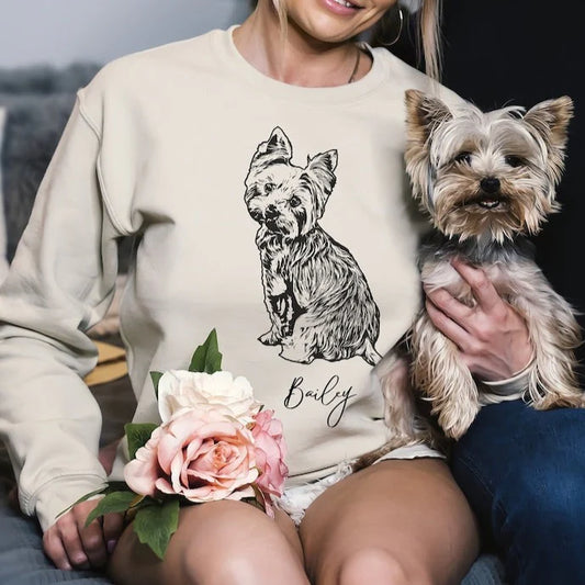 ❤️犬・猫・ペットやお子様の写真をカスタマイズ可能な 長袖スウェットシャツ ❤️