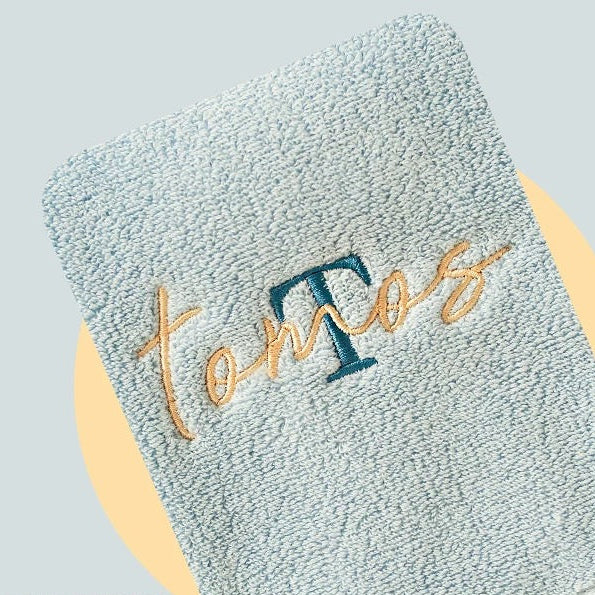 【Pawlistyle 刺繍】名入れ 刺繍タオル｜イニシャル ダブルカラー刺繍｜結婚祝い 出産祝い ギフトボックス対応