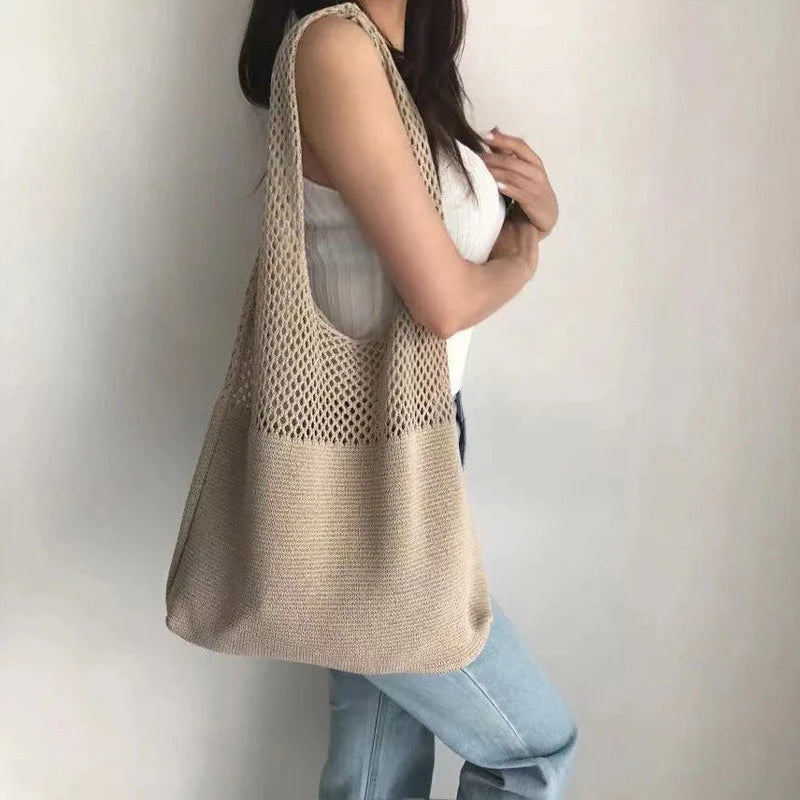 【オーダーメイド】名入れ刺繍ニットトートバッグ カスタムハンドバッグ レディースギフトに最適