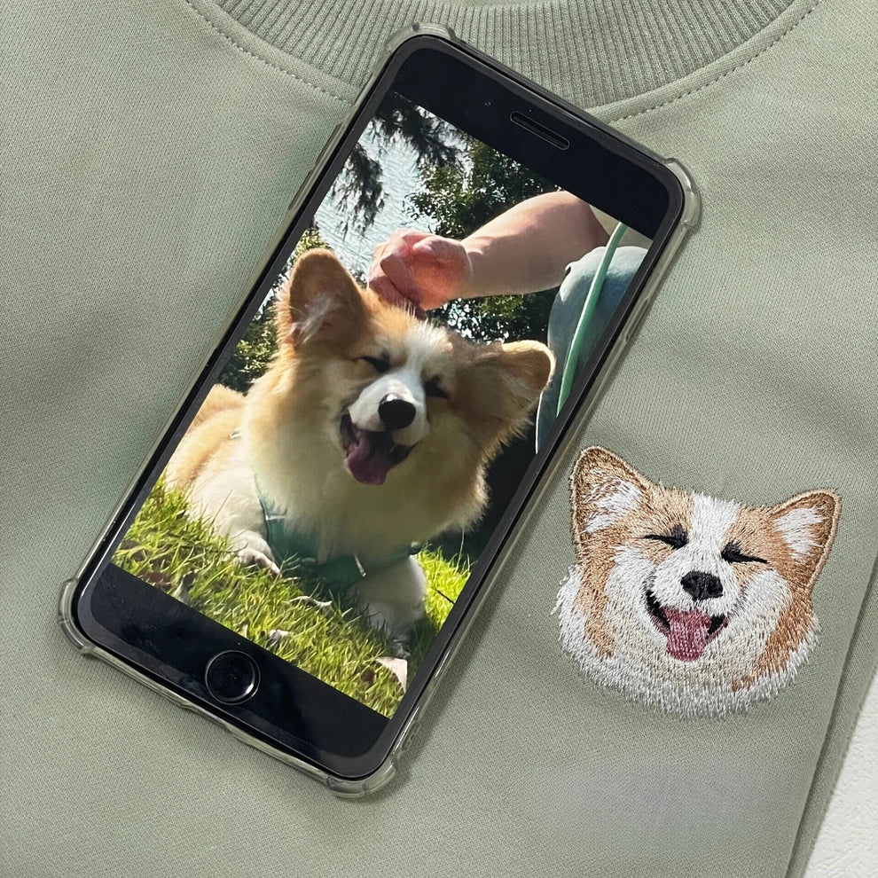 オリジナルペット刺繍スウェット 愛犬・愛猫似顔絵カスタムパーカー ペット好きへのプレゼント最適