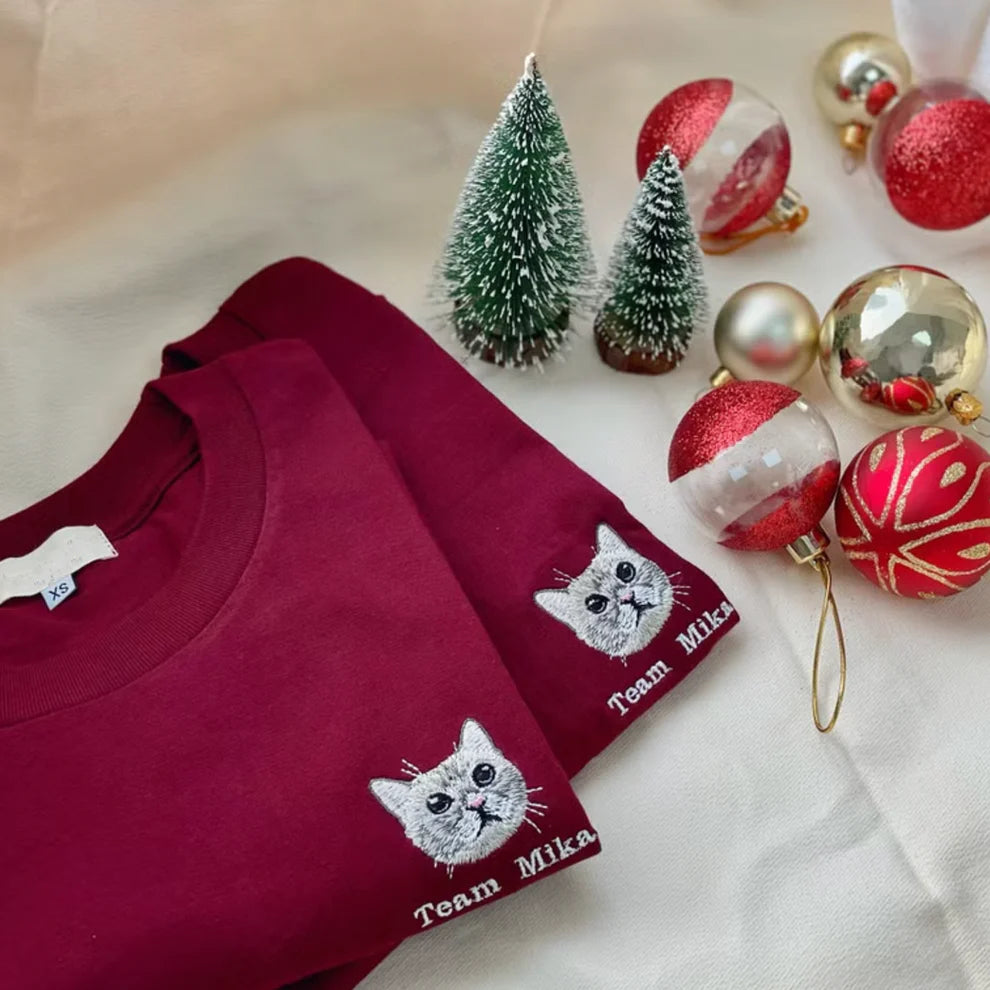 オリジナルペット刺繍スウェット 愛犬・愛猫似顔絵カスタムパーカー ペット好きへのプレゼント最適