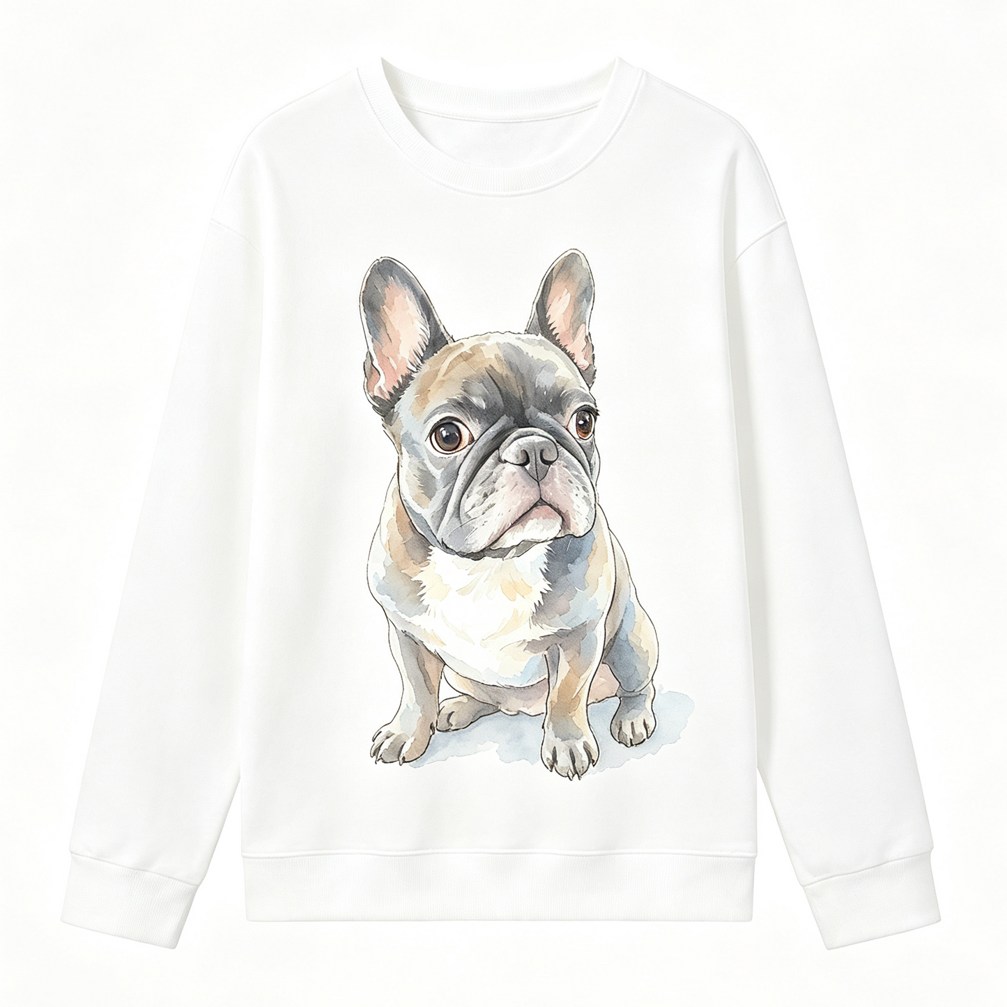 【Pawlistyle 印絵】愛犬・愛猫 水彩画風オーダーメイドロンT｜うちの子 写真から作る 長袖Tシャツ｜ふんわり手描き風 9色展開
