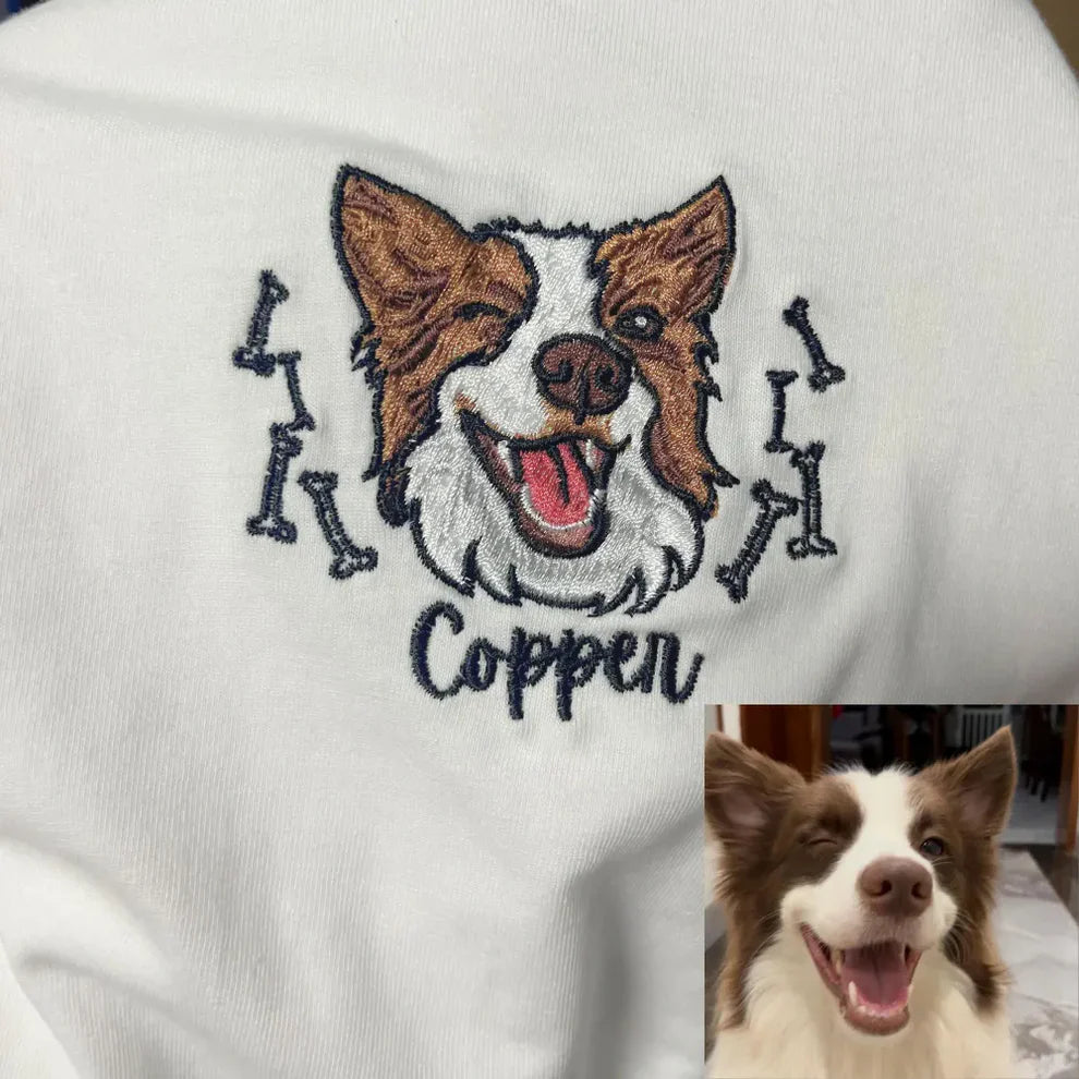 オリジナルペット刺繍スウェット 愛犬・愛猫似顔絵カスタムパーカー ペット好きへのプレゼント最適
